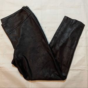 ABS Platinum Faux Leather Leggings Black Sz 10
